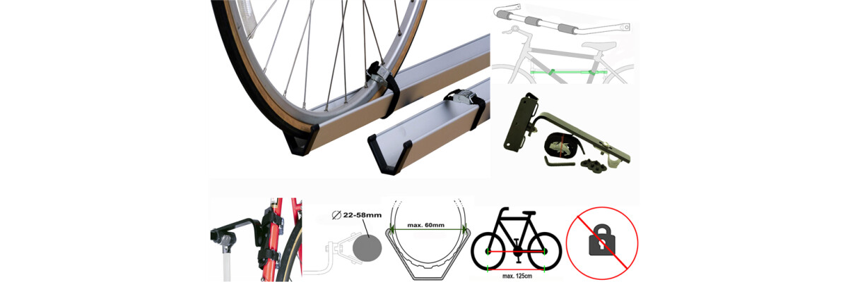 Bitte wählen Sie die für Sie passenden Fahrradschienen - für das 1. und 2. Fahrrad - Zuladung max. 40 Kg insgesamt