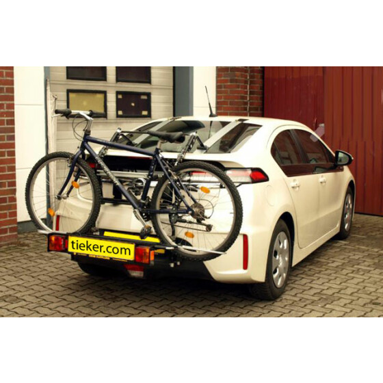 Fahrradheckträger Opel Ampera - Tieflader inkl. Beleuchtung - FirstClass Schienen - geringe Beladehöhe