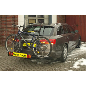 Fahrradträger Audi A6 Avant C7/4G - Tieflader - Schienen können schnell (Stecksystem) abgenommen werden - Kofferraumklappe kannn geöffnet werden