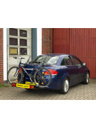 Fahrradträger Paulchen Heckträger Fiat Linea Beispielfoto (Montagekit + Fahrradtransport-System Tieflader + FirstClass Schienen)