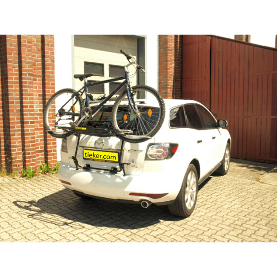 Fahrradheckträger Mazda CX-7 - Kofferraumklappe kann bei montiertem Träger geöffnet werden - ohne Räder