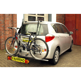 Paulchen Fahrradheckträger - Toyota Verso S (Mini Van) ab 11/2010-12/2015 - Trägersystem Tieflader - Schienensystem First Class - Montage ohne Anhängerkupplung