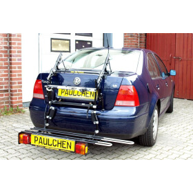 Paulchen Heckfahrradträger - VW Bora Stufenheck Typ 1J2 ab 10/1998-09/2005 - Trägersystem Tiefflader - Schienensystem First Class - bequeme Ladehöhe ideal für E-Bike