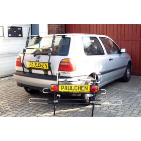 Paulchen Heckklappenträger - VW Golf III 1H ab 08/1991-07/1998 - Trägersystem Tieflader - Schienensystem First Class - Schienen sind abnehmbar (unbeladen)