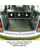 VW Sharan 7M Kofferraummatte - 3. Sitzreihe hochgeklappt -  Kofferraumwanne hoher Rand - Carbox Gepäckraumwanne