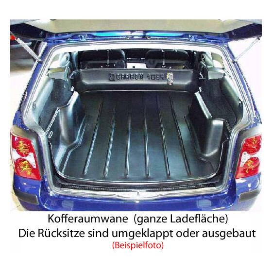 Mercedes M-Klasse W164 Carbox Kofferraumwanne hoher Rand - Carbox Gepäckraumwanne rand hoch Rücksitzbank umgelegt