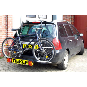 Fahrradträger Paulchen - Peugeot 307 SW/Break - Trägersystem Tieflader inkl. Beleuchtung - Montage an der Heckklappe ohne AHK