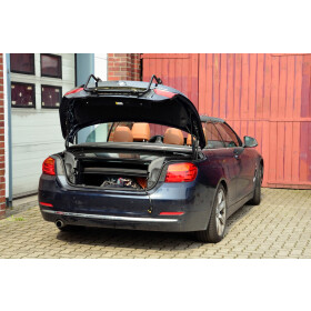 Fahrradträger BMW 4er Cabrio - Cabrio Verdeck kann bedient werden - Kofferraumklappe kann geöffnet werden (nur mit Grundträger)