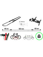 Paulchen System 1 Fahrradschiene First Class M inkl. Rahmenhalter und Montagematerial - Für das Erste Fahrrad auf dem Heckträger - Artikel: 3010M