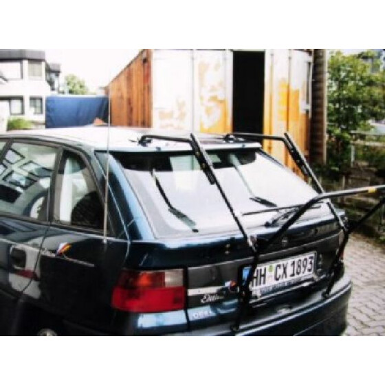 Paulchen Heckträger - Opel Astra F Schrägheck ab 09/1991-02/1998 - mit optionalen Trägersystem, Schienensystem und Zubehör