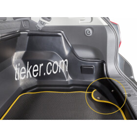Anti-Rutschmatte VW Touareg III kann mit Druckknöpfen an der Kofferraumwanne fixiert - frei im Kofferraum positioniert oder bei Verschmutzung bei 30°C gereinigt werden