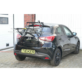 Paulchen Fahrradheckträger - Mazda 2 Typ DJ ab 11/2014- - Trägersystem Mittellader - Schienensystem FirstClass - Kofferraum kann geöffnet werden