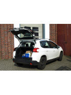 Heckträger Peugeot 2008 - Kofferraumklappe kann bei montiertem Träger geöffnet werden - ohne Räder
