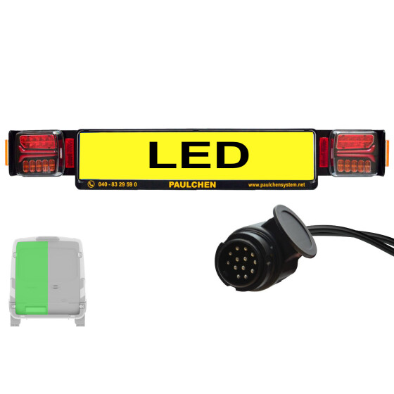 LED Lichtleiste - Zusatzbeleuchtung für Fahrradträger Paulchen - für Fahrzeuge mit Flügeltür und 13-poligen Stecker