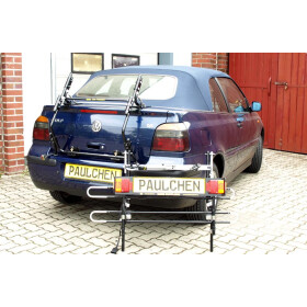 Paulchen Fahrradheckträger - Volkswagen Golf IV Cabrio Typ 1E7 ab 06/1998-06/2002 - Trägersystem Tieflader - Schienensystem First Class - Schienen sind abnehmbar (unbeladen)