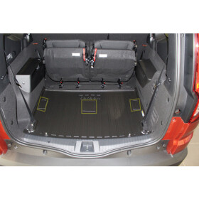 Anti-Rutschmatte kann mit Druckknöpfen an der Kofferraumwanne fixiert werden