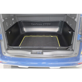 Kofferraumwanne hoch - Citan II Tourer W420 inklusive Anti-Rutsch-Matte  - die Anti-Rutsch-Matte kann über die Stoßstange gelegt werden - kein Verrutschen durch Clip-Fixierung