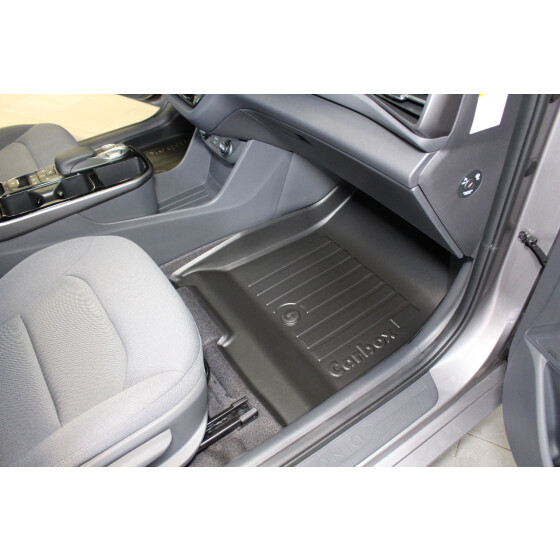 Fußmatte mit Rand - Hyundai Ioniq AE vorne rechts - Fußraummatte passgenau abwaschbar abriebfest geruchslos Fußraumschutz