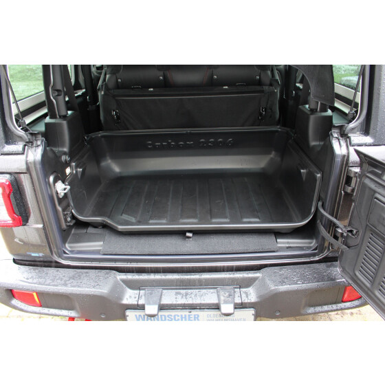 Kofferraumwanne hoher Rand - Jeep Wranger IV Typ JL - 3-Türer kurzer Radstand - hintere Sitzbank nicht nutzbar / hochgeklappt