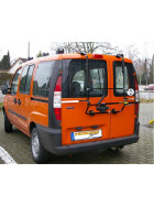 Paulchen Heckträger - Fiat Doblo Typ 119/223 (mit Flügeltüren) ab 03/2001-01/2010 - mit optionalen Trägersystem, Schienensystem und Zubehör