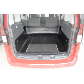 Kofferraumwanne hoher Rand - VW Caddy V L1 Rücksitze komplett ausgebaut Life Style Dark Label - Carbox Laderaumwanne ganze Ladefläche - passgenau anliegend keine Schmutznester