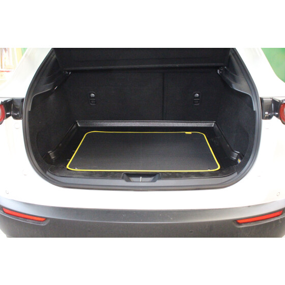 Kofferraummatte mit Rand - Mazda CX-30 variabler Ladeboden oben - Gepaeckraummatte abwaschbar geruchlos abriebfest flexibel kein Bruch