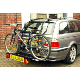 Fahrradträger Paulchen Heckträger BMW 3er Touring E46 Beispielfoto - nur mit Dachrechling (Montagekit + Fahrradtransport-System Tieflader)