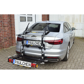 Paulchen Fahrradträger - Audi A4 Stufenheck Typ B9/8W ab 08/2015- - Trägersystem Tieflader - Schienensystem First Class - bequeme Ladehöhe ideal für E-Bike