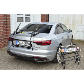 Paulchen Fahrradträger - Audi A4 Stufenheck Typ B9/8W ab 08/2015- - Trägersystem Tieflader - Schienensystem First Class - Schienen sind abnehmbar (unbeladen)